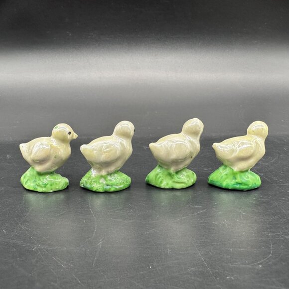 Vintage Chick Figurines Mid Century Japan Lusterware Easter Spring Decor Mini - Picture 4 of 8
